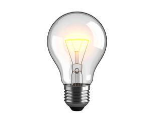 Glowing Filament Light Bulb On Transparent Background