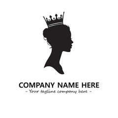 Head of queen logo company design vector illustration