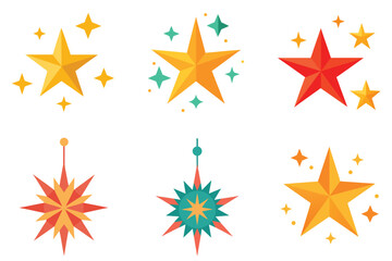 set of colorful stars