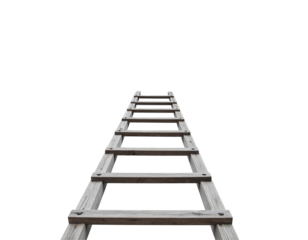 Wooden Ladder Leading To Dark Background