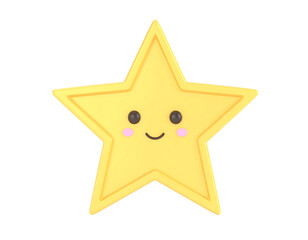 Animated Cute Yellow Star with Pink Blush