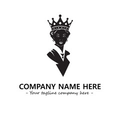 Head of queen logo company design vector illustration