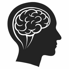 human head with brain