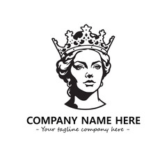 Head of queen logo company design vector illustration