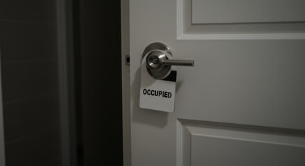 Occupied door sign on door handle