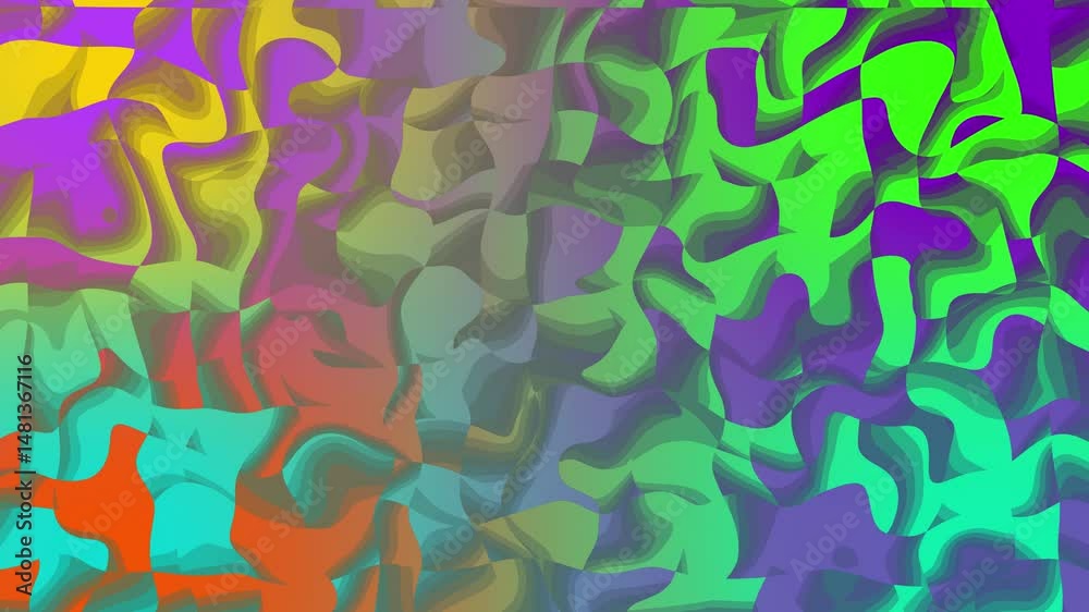 Poster abstract digital art composition featuring colorful wavy shapes in gradient forms creates a dynamic 