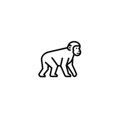 Monkey Outline Icon: Minimalist Wildlife Illustration © Jonmart