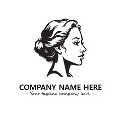 Head of queen logo company design vector illustration