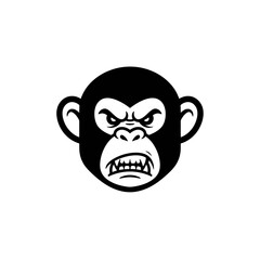 Angry Monkey Face - Vector Illustration for T-shirts, Logos, and More