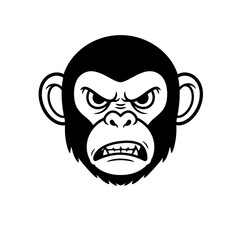 Angry Monkey Face: Vector Illustration for Graphic Design