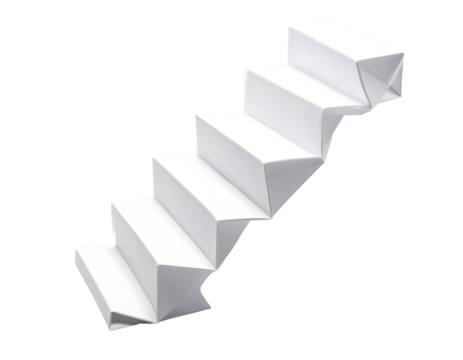 Abstract Origami White Stairs