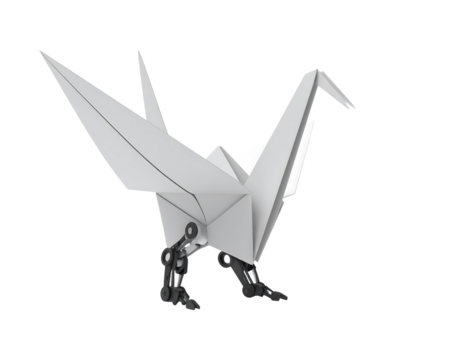 Origami Crane with Robotic Legs
