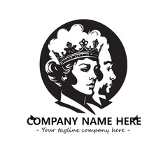 Head of queen logo company design vector illustration