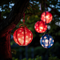 Vibrant Outdoor Decorations: Eco-Friendly Rustic Lanterns Illuminate Festive Summer Nights