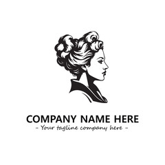 Head of queen logo company design vector illustration