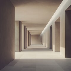 Obraz premium Empty light-filled modern hallway