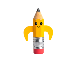 Cute Yellow Pencil With Arms And Expression