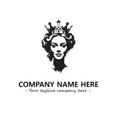 Head of queen logo company design vector illustration