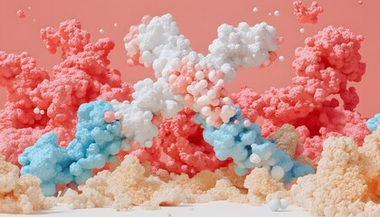 Colorful abstract representation of molecular structures.