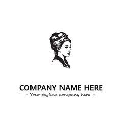 Head of queen logo company design vector illustration