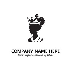 Head of queen logo company design vector illustration