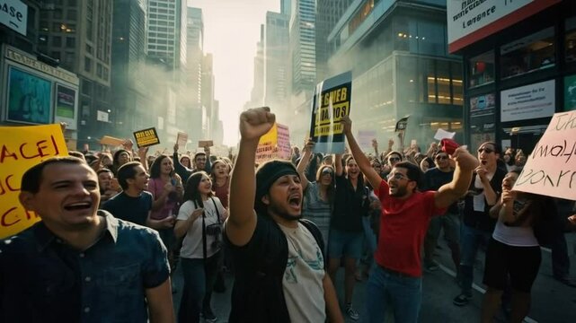 The protest filled the city streets with passionate voices demanding justice and change for all.
