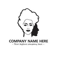 Head of queen logo company design vector illustration