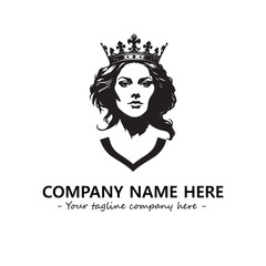 Head of queen logo company design vector illustration