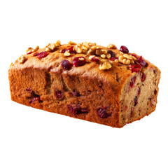 Delicious Cranberry Walnut Loaf Cake Perfect for Baking Recipes isolated on transparent background