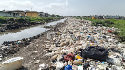 Piles of garbage at a landfill illustrate the mounting waste crisis and ecological harm