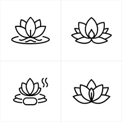 Spa Lotus Flower Wellness & Relaxation icon set