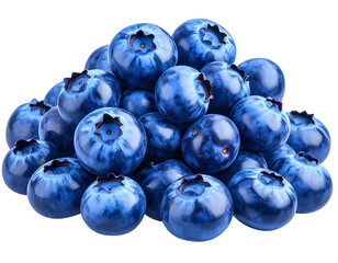 Fresh blueberries piled high, vibrant blue and plump