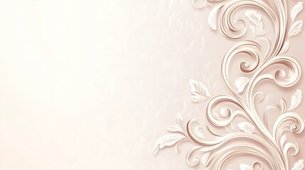 Obraz premium Ornate Floral Border on Pastel Background