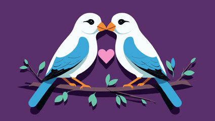 Obraz premium two birds on a branch