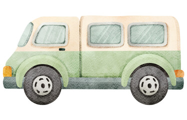 Watercolor Camper Van Clipart