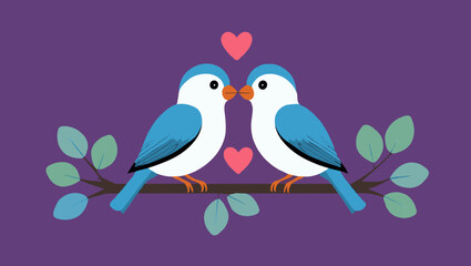 Fototapeta premium two birds on a branch
