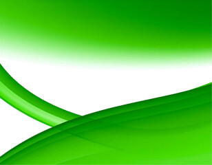 Abstract green background with smooth curves and gradient
