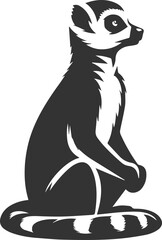 Lemur silhouette vector isolated 