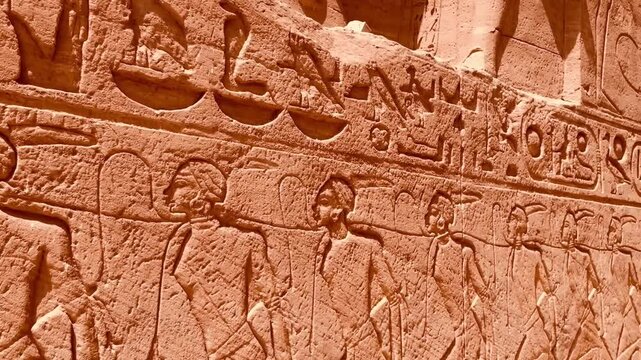 Ancient Egyptian Wall Relief Depicting Captives or Foreign Envoys

