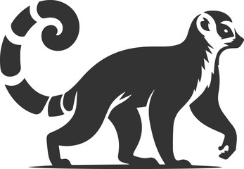 Lemur silhouette vector isolated 