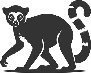 Lemur silhouette vector isolated 