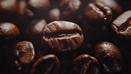 Fototapeta premium Roasted Coffee Beans Closeup.