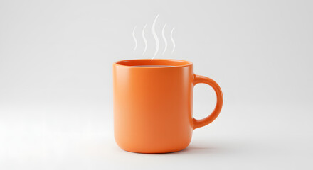 Obraz premium Orange mug with steam