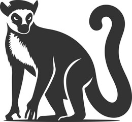 Lemur silhouette vector isolated 