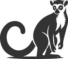 Lemur silhouette vector isolated 