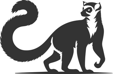 Lemur silhouette vector isolated 