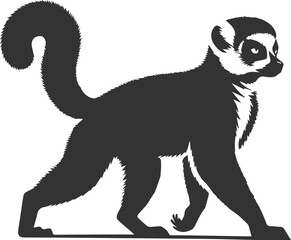 Lemur silhouette vector isolated 