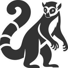Lemur silhouette vector isolated 