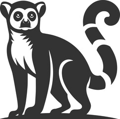 Lemur silhouette vector isolated 