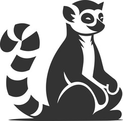 Lemur silhouette vector isolated 